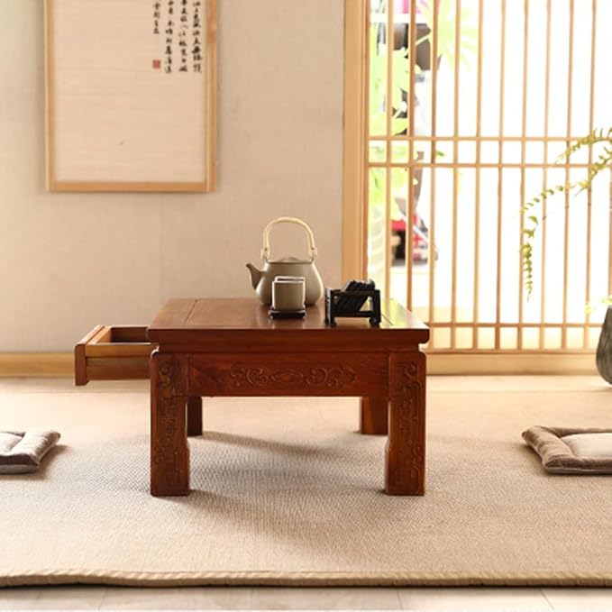 Antique Coffee Table, Japanese Style Low Wooden Table Tea Table - Image 5