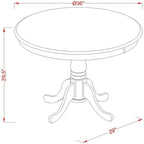 East West Furniture AMT-ABK-TP Antique Dining Table - Image 3