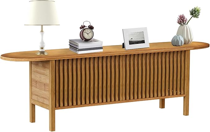 Bamboo TV Stand for TVs up to 65", Accent Entertainment Center - Image 9