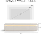 POVISON Fully Assembled 79" Mid-Century Modern TV Stand - Image 7