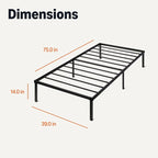 Amazon Basics Metal Bed Frame, Non-Foldable Platform Bed, Easy Assembly - Image 2