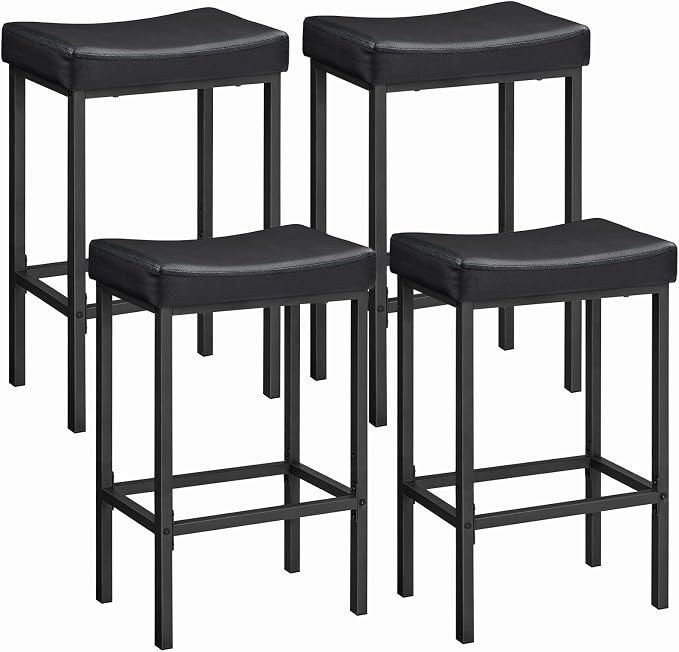 HOOBRO Bar Stools, Counter Height Stools, Saddle Barstools, 24.8 Inches by HOOBRO