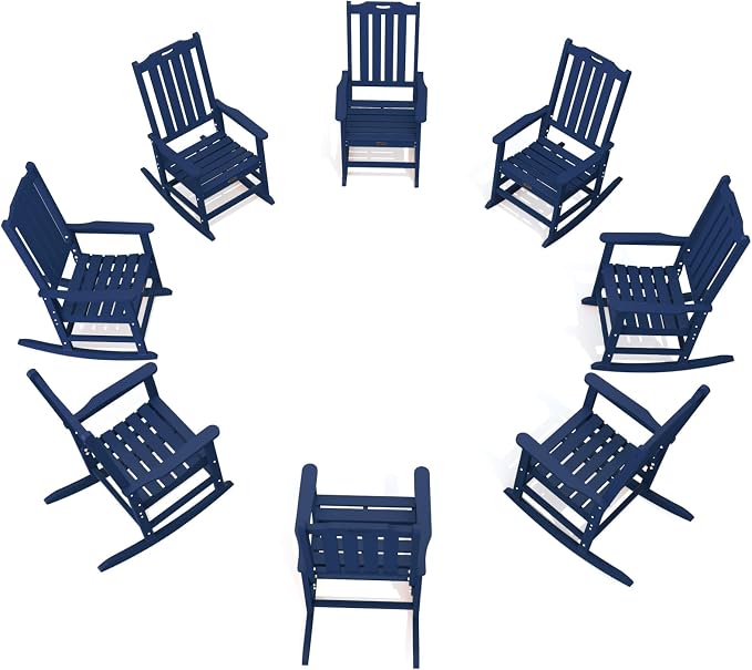THOEOE Oversized Rocking Chair Set of 8, Outdoor Rocking Chair by THOEOE