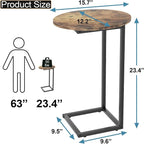 C Shaped End Table, Oval Couch Sofa Side Table - Image 2