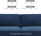 mopio 76.4" Futon Sofa Bed, Sleeper Sofa, Mid Century Modern Futon Couch - Image 8