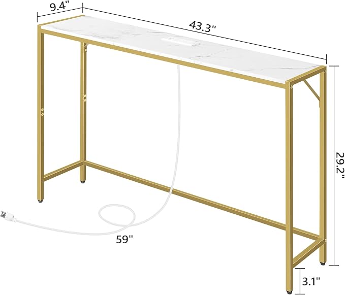 MAHANCRIS Console Table, Narrow Sofa Table, 43.3” Entrance Table - Image 3