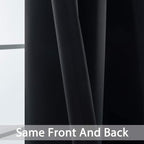 Yakamok Room Darkening Curtains 52x108 inch Length Black-Living Room | 2 panels - Image 5