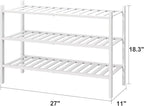 viewcare White Shoe Rack, 3-Tier Bamboo Wood Shoe Rack - Image 3