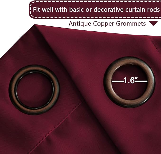 H.VERSAILTEX Blackout Patio Curtains 100 x 90 Inches - Image 3