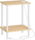 HOOBRO Side Table with Charging Station, End Table with USB Port and Outlet by HOOBRO