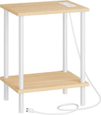 HOOBRO Side Table with Charging Station, End Table with USB Port and Outlet by HOOBRO