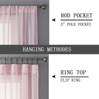 Tollpiz Sheer Curtain Linen Textured Bedroom Curtains Sheer Light Filtering Rod - Image 5