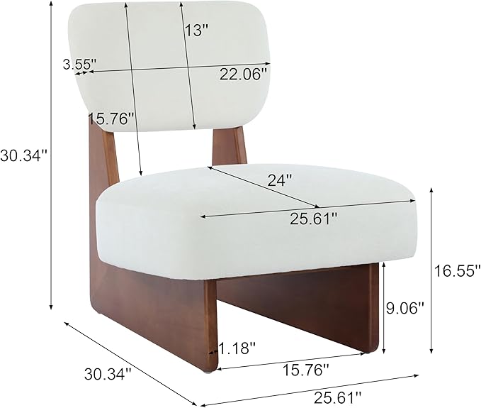 Accent Chairs Set of 2, Mid-Century Modern Chair - Image 2