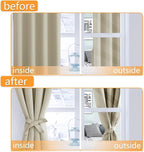 Blackout Curtains for Bedroom, Light Beige, 60 x 63 Inch, 2 Panels | Thermal - Image 4