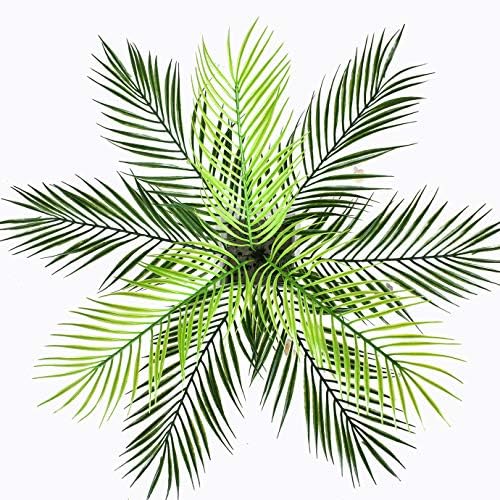 CATTREE Artificial Plants, Fake Tropical Palm Plastic Shrubs Fern Leaves Grass Coconut Tree Faux Bushes Indoor Outdoor Home Garden Verandah Office Table Centerpieces Arrangements DIY Decoration 1 Pack - Image 4