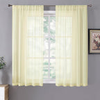 Tollpiz Sheer Curtains Living Room Linen Textured Curtain Sheers Light by Tollpiz