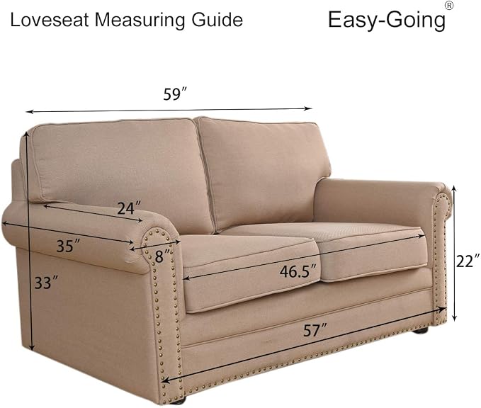 Easy-Going Reversible Couch Cover, 2 Cushion Sofa, Chocolate/Beige | Loveseat - Image 7