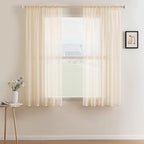 MIULEE Cream Beige Sheer Curtains 54 X 63 Inches, 2 Panels | Solid Color by MIULEE