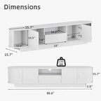 86.61'' Tambour TV Stand for 55-85 Inch, Modern Entertainment Center - Image 2