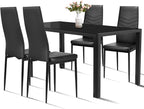 NAFORT Dining Table Set for 4, 48.5" Rectangle Tempered Glass Kitchen Room Table by NAFORT