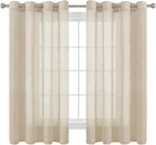 H.VERSAILTEX Linen Curtains Nickel Grommet Natural Linen Semi-Sheer Curtains 2 by HVERSAILTEX