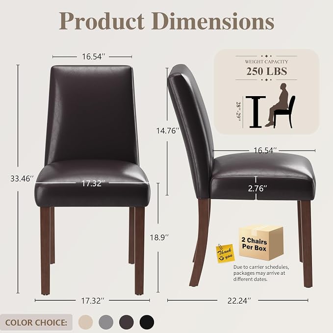 Dining Chairs Set of 4, Modern Dining Room Chairs - Image 2
