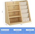 EXPERLAM Kids Bookshelf and Toy Storage Organizer, 4 Tier Wooden Kids Book Shelf - Image 2