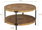Awescuti Round Boho Wood Coffee Table - Image 3