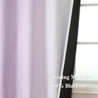 Lilac and Greyish White Ombre Blackout Curtains Living Room 84 Inches Long | - Image 5