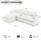 Cloud Sectional Sofa, 114.2" Large L Shape Convertible Modular Couches - Image 2