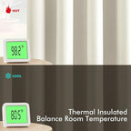 MIULEE Blackout Curtains for Bedroom 2 Panels 40 x 72 Inch Long Cream | Thermal - Image 3