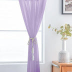 SpaceDresser Sheer Voile Window Treatment Rod Pocket Curtain Panels - Image 5