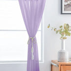 SpaceDresser Sheer Voile Window Treatment Rod Pocket Curtain Panels - Image 5