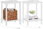 TUTOTAK End Table with Charging Station, Small Side Table, Nightstand Bedside by ChoosetutotakFurnitureBuildYourCozyHome