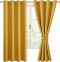 Blackout Curtains for Bedroom, 52 x 63 Inches Length Mustard Yellow | Thermal by Hiasan