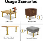 4PCS Adjustable 9.64-16.6 Inch Metal Furniture Legs Brass Furniture Replacement - Image 4