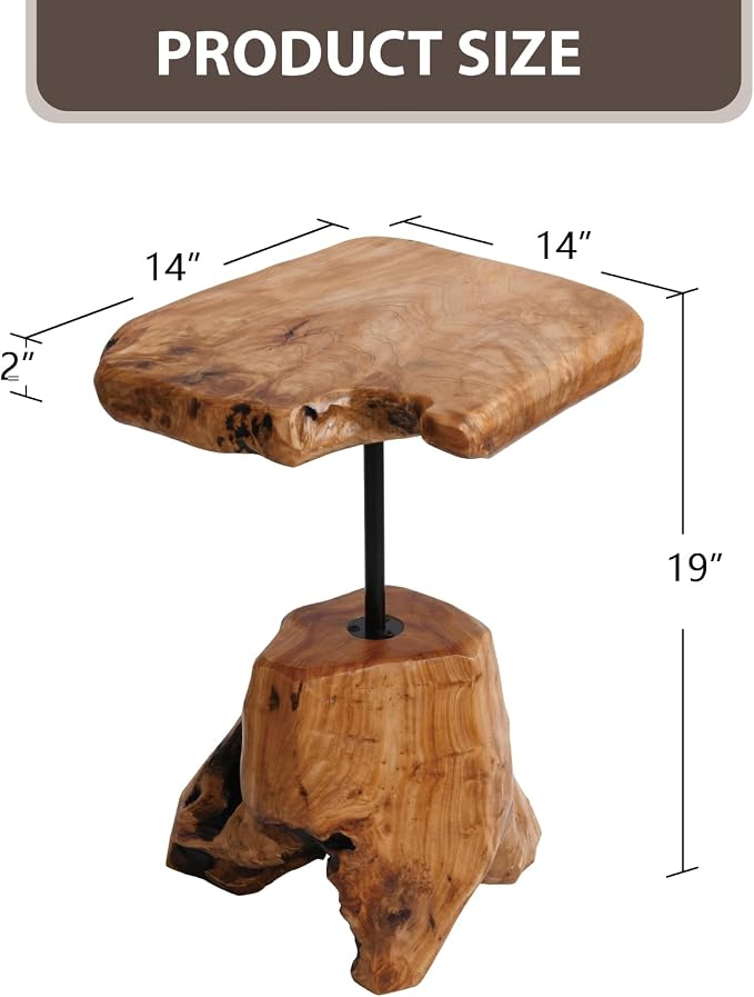 Natural Edge Cedar Stump Side Table - Image 3