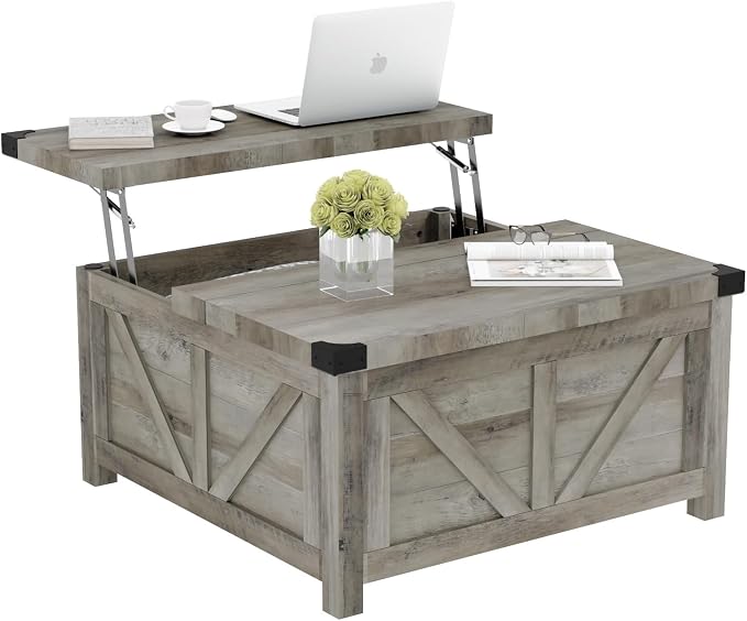jimeimen Farmhouse Lift Top Coffee Table - Image 8