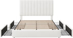 Allewie Full Size Storage Bed Frame, Vertical Channel Tufted Adjustable - Image 8