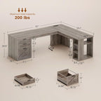 SEDETA Farmhouse 67" L Shaped Desk - Image 2