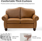 60" Wide Genuine Leather Chesterfield Loveseat, 2 Seat Leather Sofa - Image 4