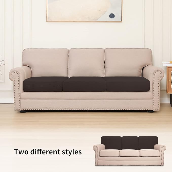 Easy-Going Stretch 3 Pieces Couch Cushion Cover - Image 2