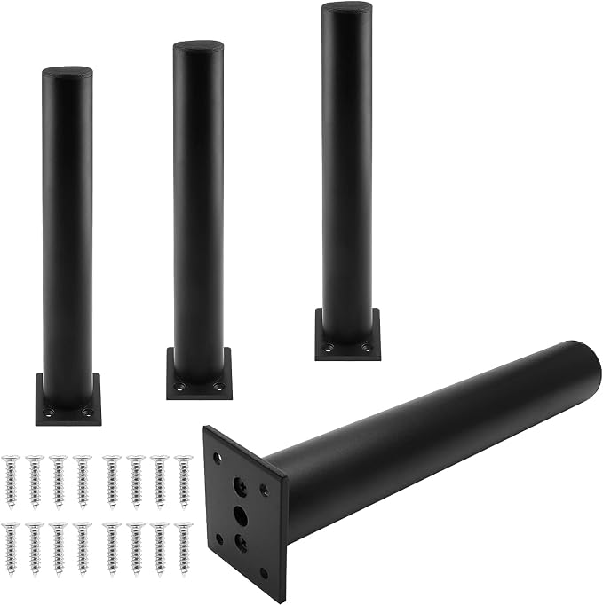 Set of 4 Furniture Legs 10 Inch, Adjustable Aluminum Alloy Cabinet Legs by Kyuionty