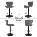 Nalupatio Modern Bar Stools Set of 3, Adjustable Faux Leather Upholstered - Image 7