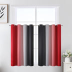Red and Black Ombre Blackout Bedroom Curtains 36 Inch Long | Room Darkening - Image 2