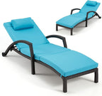 HOMREST Outside Chaise Lounge Chairs Set of 2, Adjustable 5 Position Outdoor PE - Image 9