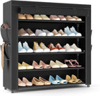 LANTEFUL Shoe Rack with Covers 5 Tier Tall Shoe Rack Organizer Large Capacity by LANTEFULforTidyingHouse