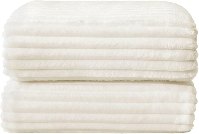 BEDELITE 3D Ribbed Jacquard Cream King Size Blankets - Image 8