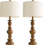 BOBOMOMO 27" Antique Gold Table Lamps Set of 2, Elegant Large Resin Lamps - Image 6