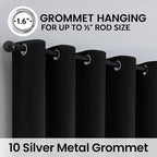 SimpleHome Black 100% Blackout Curtains Room Darkening Living Room 84 Inch | - Image 6